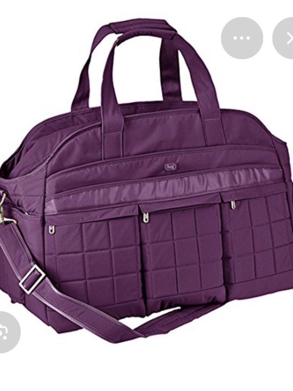 Lug Quilted Purple Weekender Duffel Airbus Travel Bag large
